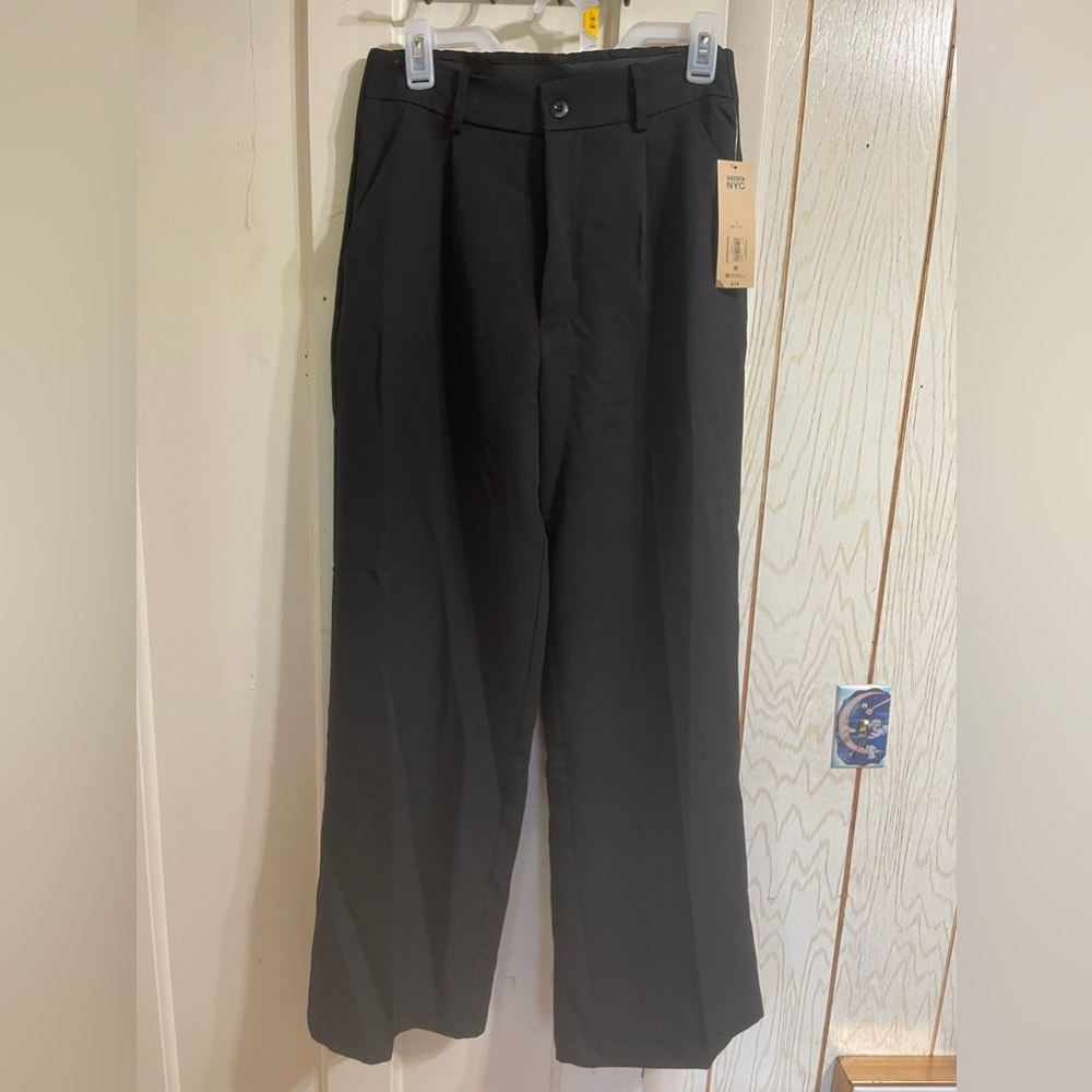 Madden NYC Wide leg black trousers with elastic band